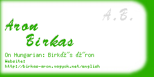 aron birkas business card